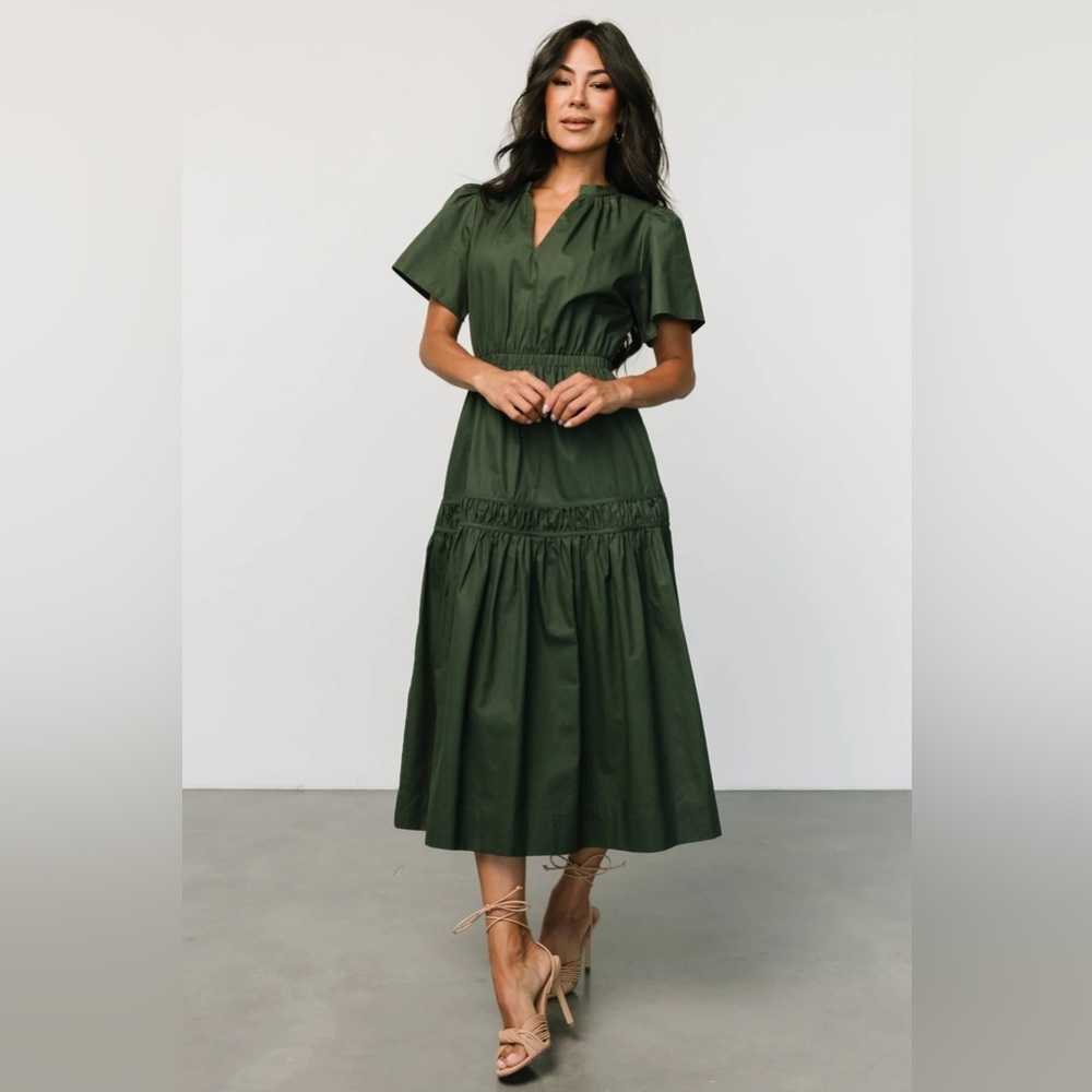 Baltic Born Dark Green Midi Dress - Picture 5 of 14